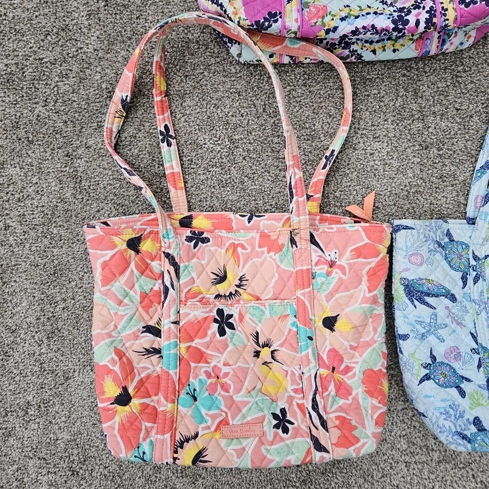 LOT Vera Bradley Tote Bags Turtle Dream Wildflower Paisley Rainforest Lily RARE